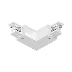 Zubehör für ProRail3 3-Phasen-Stromschiene - L-Verbinder, Erde außen, 230V, Metall / Kunststoff, Weiß