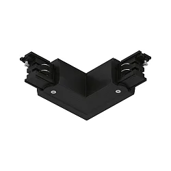 Zubehör für ProRail3 3-Phasen-Stromschiene - L-Verbinder, Erde außen, 230V, Metall / Kunststoff, Schwarz