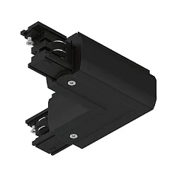 Zubehör für ProRail3 3-Phasen-Stromschiene - L-Verbinder, Erde innen, 230V, Metall / Kunststoff, Schwarz