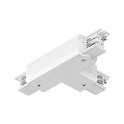 Zubehör für ProRail3 3-Phasen-Stromschiene - T-Verbinder, Erde rechts, 230V, Metall / Kunststoff, Weiß
