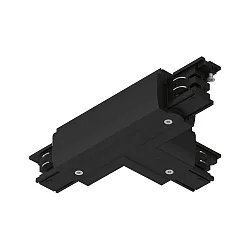 Zubehör für ProRail3 3-Phasen-Stromschiene - T-Verbinder, Erde links, 230V, Metall / Kunststoff, Schwarz