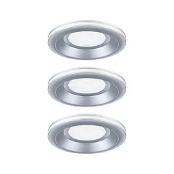 LED Einbauleuchte SORMUS, 100°, 3er Set, rund, 6,5W, 3000K, 560lm, IP65, chrom matt