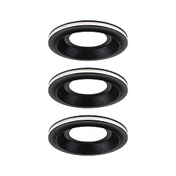 LED Einbauleuchte SORMUS, 100°, 3er Set, rund, 6,5W, 3000K, 560lm, IP65, schwarz matt