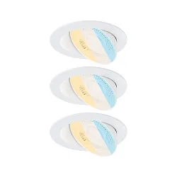 LED Einbaustrahler AUMUS, 36°, 3er Set, rund, schwenkbar, 5W, 2700-6500K, 750lm, IP20, dimmbar, weiß matt