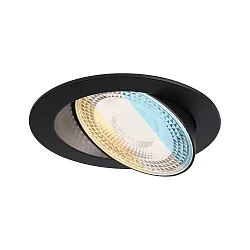 LED Einbaustrahler AUMUS, 36°, Einzelspot, rund, schwenkbar, 5W, 2700-6500K, 750lm, IP20, dimmbar, schwarz matt