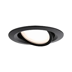 LED Einbauleuchte NOVA PLUS COIN, 1x6W, 2700K, 470lm, IP65, schwenkbar, dimmbar, schwarz matt