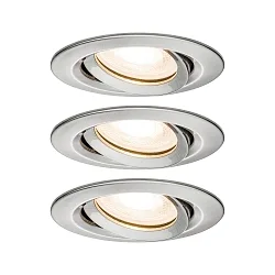 3er-Set Outdoor Einbau-Downlight NOVA, IP65, rund, inkl. 3x GU10 LED 7W 2700K 460lm 36°, schwenkbar, Eisen