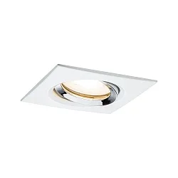 1er-Set Einbau-Downlight NOVA, IP65, eckig, inkl. GU10 LED 7W 2700K 460lm 36°, schwenkbar, weiß / Chrom
