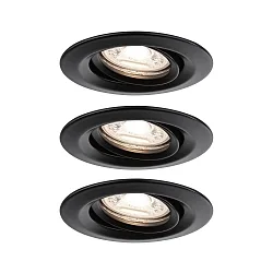 LED Deckeneinbauleuchte NOVA MINI PLUS COIN, 3er-Set, 4W, 2700K, dimmbar, schwarz matt