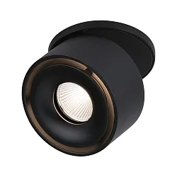 LED Einbau-Objektleuchte SPIRCLE, 230/40V, 8W 3000K 36°, drehbar, neigbar, Schwarz matt / Alu