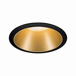 Einbauspot LED COLE IP44, starr, inkl. LED COIN Modul, 230V, 6.5W 2700K460lm 100°, 3-stufig dimmbar, Schwarz / Gold matt