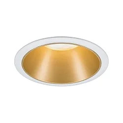 Einbauspot LED COLE IP44, starr, inkl. LED COIN Modul, 230V, 6.5W 2700K460lm 100°, 3-stufig dimmbar, Weiß / Gold matt