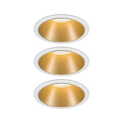 3er-Set LED Einbauspot COLE COIN, IP44, starr, mit LED COIN Modul, 230V, 6.5W 2700K 460lm 100°, 3-stufig dimmbar