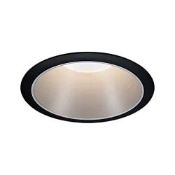 Einbauspot LED COLE IP44, starr, inkl. LED COIN Modul, 230V, 6.5W 2700K460lm 100°, 3-stufig dimmbar, Schwarz / Silber