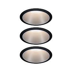 3er-Set LED Einbauspot COLE COIN, IP44, starr, mit LED COIN Modul, 230V, 6.5W 2700K 460lm 100°, 3-stufig dimmbar