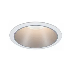 Einbauspot LED COLE IP44, starr, inkl. LED COIN Modul, 230V, 6.5W 2700K460lm 100°, 3-stufig dimmbar, Weiß / Silber