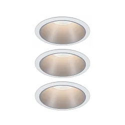 3er-Set LED Einbauspot COLE COIN, IP44, starr, mit LED COIN Modul, 230V, 6.5W 2700K 460lm 100°, 3-stufig dimmbar