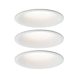 3er-Set LED Einbauleuchten-Set CYMBAL COIN, IP44, starr, blendfrei, 230V , 6.8W 2700K 530lm 38°, Weiß matt