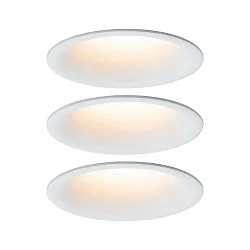 3er-Set LED Einbauleuchten-Set CYMBAL COIN Dim-To-Warm, IP44, starr, blendfrei, 230V , 6.8W 2000-2700K 480lm 45°, Weiß matt