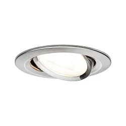 LED Einbauleuchten-Set NOVA, IP23, rund, Ø 8.4cm, schwenkbar, 230V, inkl. GU10 6.5W 2700K 460lm 38°, Eisen gebürstet