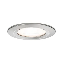 recessed luminaire NOVA LED round, rigid GU10 IP44, brushed iron  460lm 2700K 38° 38° CRI >80