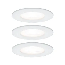 recessed luminaire NOVA LED round, rigid, set of 3 GU10 IP44, white matt  460lm 2700K 38° 38° CRI >80