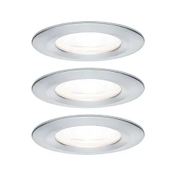 recessed luminaire NOVA LED round, rigid, set of 3 GU10 IP44, aluminium  460lm 2700K 38° 38° CRI >80