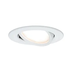 recessed luminaire NOVA COIN LED round, swivelling IP23, white matt  460lm 2700K 100° 100° CRI >80