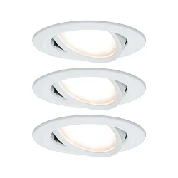 recessed luminaire NOVA COIN LED round, swivelling, set of 3 IP23, white matt  19,5W 460lm 2700K 100° 100° CRI >80