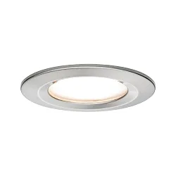 recessed luminaire NOVA COIN LED round, rigid IP44, brushed iron  460lm 2700K 100° 100° CRI >80