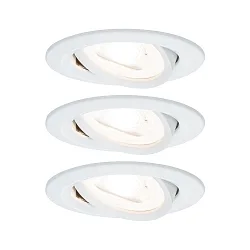 recessed luminaire NOVA LED round, swivelling, set of 3 GU10 IP23, white matt dimmable 460lm 2700K 38° 38° CRI >80