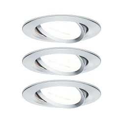 recessed luminaire NOVA LED round, swivelling, set of 3 GU10 IP23, aluminium dimmable 460lm 2700K 38° 38° CRI >80
