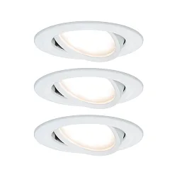 3er-Set LED Einbauleuchten-Set NOVA COIN, IP23, rund, schwenkbar, inkl. 6.5W 2700K 460lm 100°, 3step dimmbar, Weiß matt
