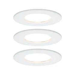 3er-Set LED Einbauleuchten-Set NOVA COIN, IP23, rund, starr, inkl. Modul 6.5W 2700K 460lm 100°, 3step dimmbar, Weiß matt