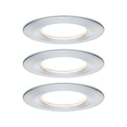 3er-Set LED Einbauleuchten-Set NOVA COIN, IP23, rund, starr, inkl. Modul 6.5W 2700K 460lm 100°, 3step dimmbar, Alu gedreht