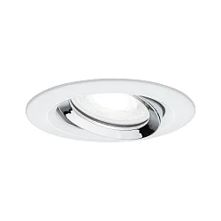 Outdoor Einbauleuchte NOVA PLUS, IP65, rund, 230V, inkl. GU10 6W 4000K 470lm 36°, schwenkbar, dimmbar, Weiß matt / Chrom