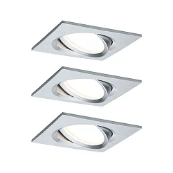 3er-Pack Outdoor Einbauleuchte NOVA PLUS COIN, IP65, eckig, 230V, inkl. Modul 6W 4000K 470lm, schwenkbar, dimmbar, Alu
