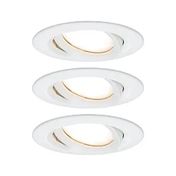 3er-Pack Outdoor Einbauleuchte NOVA PLUS COIN, IP65, rund, 230V, inkl. Modul 6.8W 2700K 425lm, schwenkbar, dimmbar, Weiß matt