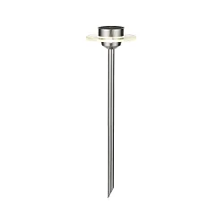 LED Solar-Spießleuchte SPECIAL LINE UFO, IP44, 0.2W 3000K, 2 wechselbare Akkus, Edelstahl / Glas klar