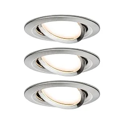 3er-Set LED Einbauleuchte NOVA PLUS COIN, IP23, rund, 3x 6.8W 2700K 425lm, dimmbar, Eisen