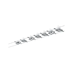 Seilsystem MAC II, mit 7 Spots, 230/12V, 7x GU5.3 max. 10W