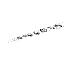 Seilsystem CARDAN, mit 8 Spots,  230/12V, 8x GU5.3 max. 10W, Chrom matt