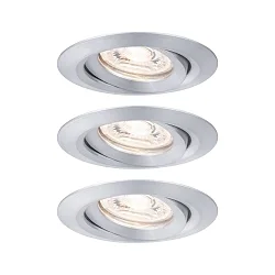 3er-Set LED Einbauleuchte NOVA MINI mit Modul COIN, schwenkbar, Alu gedreht