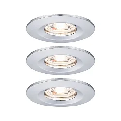 3er-Set LED Einbauleuchte NOVA MINI mit Modul COIN, IP44, starr, Chrom