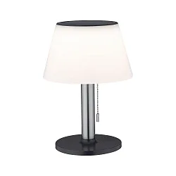 LED Solar-Tischleuchte LILLESOL, IP44, 0.8W 3000K 45lm, 3-stufig dimmbar, Edelstahl /  Satin