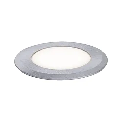 Outdoor LED Boden-Einbauleuchte HOUSE, IP65, Ø 5cm, mit Licht-Punkt, 230V, begehbar, Edelstahl gebürstet, 2W 3000K 60lm 120°