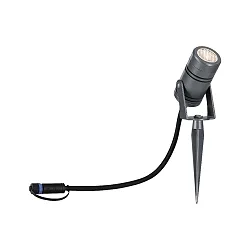 PLUG & SHINE LED Gartenstrahler RADON, IP65, 24V, 12W 3000K 600lm, dreh- und schwenkbar, Grau