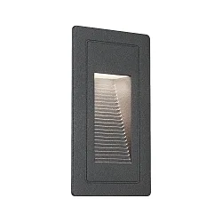 LED Außenwand-Einbauleuchte HIGH, 10.5 x 6cm, IP44, 230V, 2W 3000K, Aluminium
