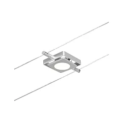 LED Seilsystem-Einzelspot MacLED, 12V DC, 4.5W 3000K, Kunststoff, Chrom matt / Chrom