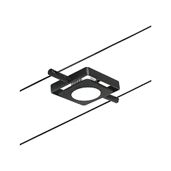 LED Seilsystem-Einzelspot MacLED, 12V DC, 4.5W 3000K, Kunststoff, Schwarz matt / Chrom